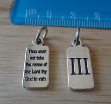 1 Sterling Silver 3rd Commandment Thou shalt not take name of the Lord...Charm