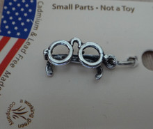 Sterling Silver 17x8mm Round Eye Glasses Eyeglasses Spectacles Charm