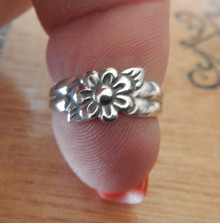 Sterling Silver 7mm wide band on top with Flower Leaf design all around Toe Ring