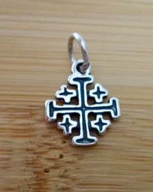 12x15mm Small Cross of Jerusalem or Crusades Sterling Silver Charm