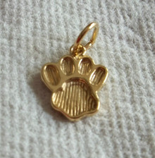 15x12mm 14K Gold Plated over Sterling Silver Bear Tiger Dog... Medium Paw Print Charm