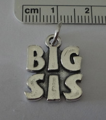Sterling Silver 19x16mm says Big Sis Sister Charm