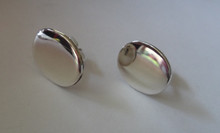 Sterling Silver Small 13x10mm OVAL Flat disk Studs Posts Earrings!