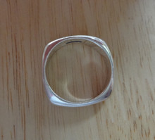 size 7, 8, or 9 Sterling Silver Solid Squared out Plain 4mm Wide Band Wedding Style Ring