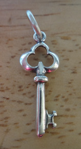 Sterling Silver 22x8mm Skeleton Key for Love Lock Heart Charm