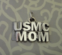 says USMC Mom Marine Corp Military Sterling Silver Charm!