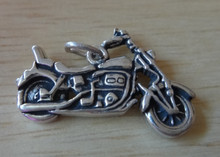 Sterling Silver 15x22mm Detailed on the front Motorcycle Charm concave on back