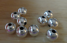 Ten 8mm Small 1.5mm Hole Sterling Silver Spacer Charm Necklace Bracelet Beads