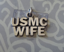 19x13mm says USMC Wife Marine Corp Military Sterling Silver Charm!