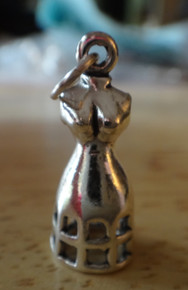 Sterling Silver 3D 21x9mm 3gram Sewing Mannequin Dress Form Maker Sewing Charm