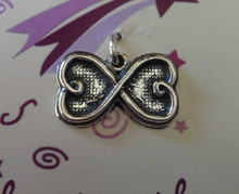 Love Symbol Infinity with Hearts Sign says Forever on the back Sterling Silver Charm