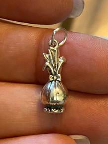 Sterling Silver 3D 20x9mm Solid Heavy 3.8gram Onion Turnip or Beet Charm