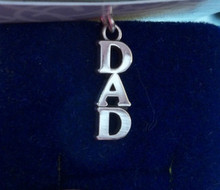 6x19mm says Dad Sterling Silver Charm