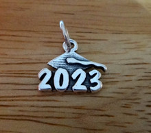 Sterling Silver 14x12mm College High School Graduation 2023 with Cap Charm