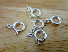 Five Sterling Silver 7 mm Spring Ring Clasps to hang charms or fix jewelry