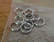 10 Sterling Silver 7.2mm Beveled edge Split Rings Attach Charms Bracelet or Bead