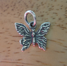 Sterling Silver 3D 10x13mm Cute Small Detailed Butterfly Charm!