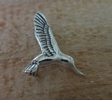 Sterling Silver 3D 15x21mm Flying Hummingbird Bird Animal Charm with bale
