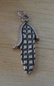 Sterling Silver 10x25mm Ear of Corn on the Cob Food Charm
