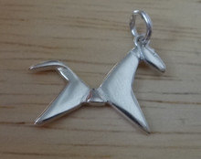 Sterling Silver 3D 19x14mm Modern Japanese Origami Horse Charm!