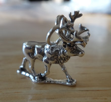 Sterling Silver 3D 17x20mm 4 gram Realistic Caribou Elk Deer Charm