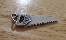 Sterling Silver 3D 8x27mm Hand Saw Tool Equipment Charm!