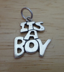 18x20mm It's a Boy! Congratulations Baby Sterling Silver Charm