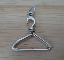 Sterling Silver 3D 20x25mm Fashion Dress Clothes Hanger Charm!