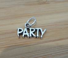 Sterling Silver 15x10mm Birthday Charm that says Party Charm!