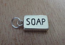 8x16mm Detailed Medical Household Bar of Soap Sterling Silver Charm hollow back