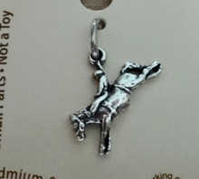 3D 15x9mm Bronc Rider Rodeo Horse Sterling Silver Charm