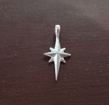 10x21mm small Christmas Star of Bethlehem Cross Nativity Sterling Silver Charm