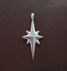 3x31mm medium Christmas Star of Bethlehem Cross Nativity Sterling Silver Charm