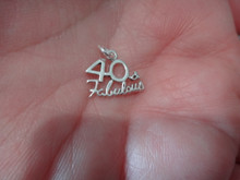 Sterling Silver 11x15mm Number says 40 & Fabulous Birthday Anniversary Charm