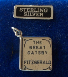 says The Great Gatsby Fitzgerald book Sterling Silver Charm