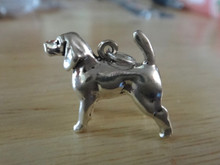 17x22mm solid 7 gram 3D Beagle Spaniel Hound Dog Sterling Silver Charm