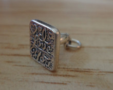 3d Scrapbook Craft Stamp that says I Love You on it Sterling Silver Charm
