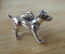 18x12mm ~3.2gram 3D Jack Russell Rat Terrier Dog Sterling Silver Charm