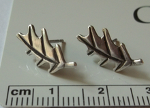 Small 12x8mm Oak Leaf Stud Post Sterling Silver Earrings!