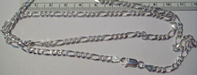 16" Sterling Silver 3 mm 6gr Figaro Necklace Chain