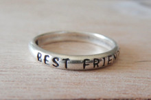 size 5 6 7 8 or 9 Sterling Silver says Best Friends Ring