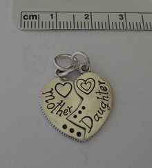 2 in 1 Mother & Daughter with Hearts Sterling Silver Charms