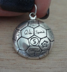 18mm detailed Soccer Ball Sterling Silver Charm!
