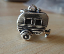 3D Detailed 4g Camping Motorhome Trailer RV Sterling Silver Charm