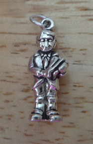 First Communion Confirmation Baptism Boy in Suit w/ Bible Sterling Silver Charm