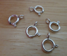 Five Sterling Silver 6 mm Spring Ring Clasps to hang charms or fix jewelry