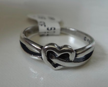 size 6 7 8 or 9  Sterling Silver Intertwined Infinity Heart Love Ring