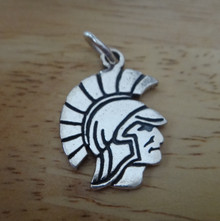 21x15mm Spartan Profile or Head says Spartans on the back Sterling Silver Charm