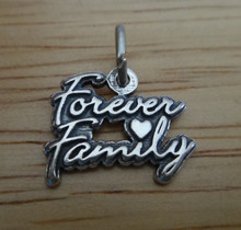 12x15mm says Forever Family on Sterling Silver Charm