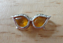 Sterling Silver Topaz Yellow CZ Fancy Sunglasses Glasses Charm